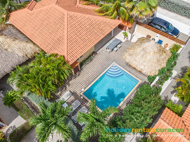 Beautiful aerial view of the villa