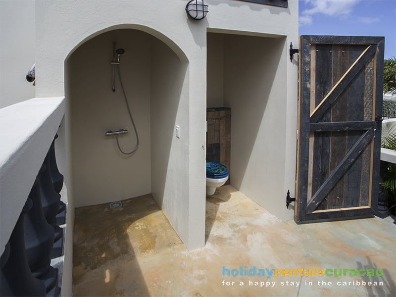 Outdoor shower and toilet