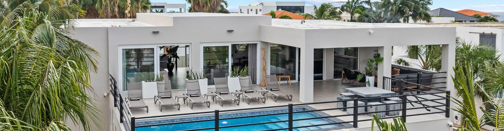 New! Beautiful new 4 person apartment at Jan Sofat resort with tropical garden and large communal saltwater swimming pool. 10-person luxury villa within walking distance of Jan Thiel beach with private pool.