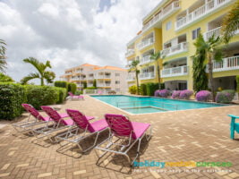 Sunbeds At The Pool Of The Hill Apartments Blue Bay Resort Curacao