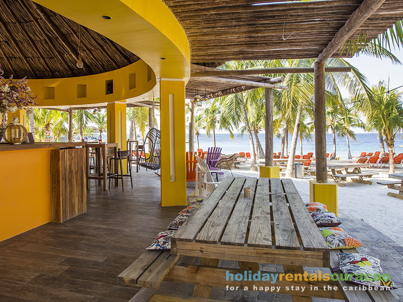 Blend Beach Bar on the beach of blue bay Curacao